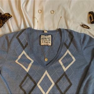 Argyle V-Neck Sweater